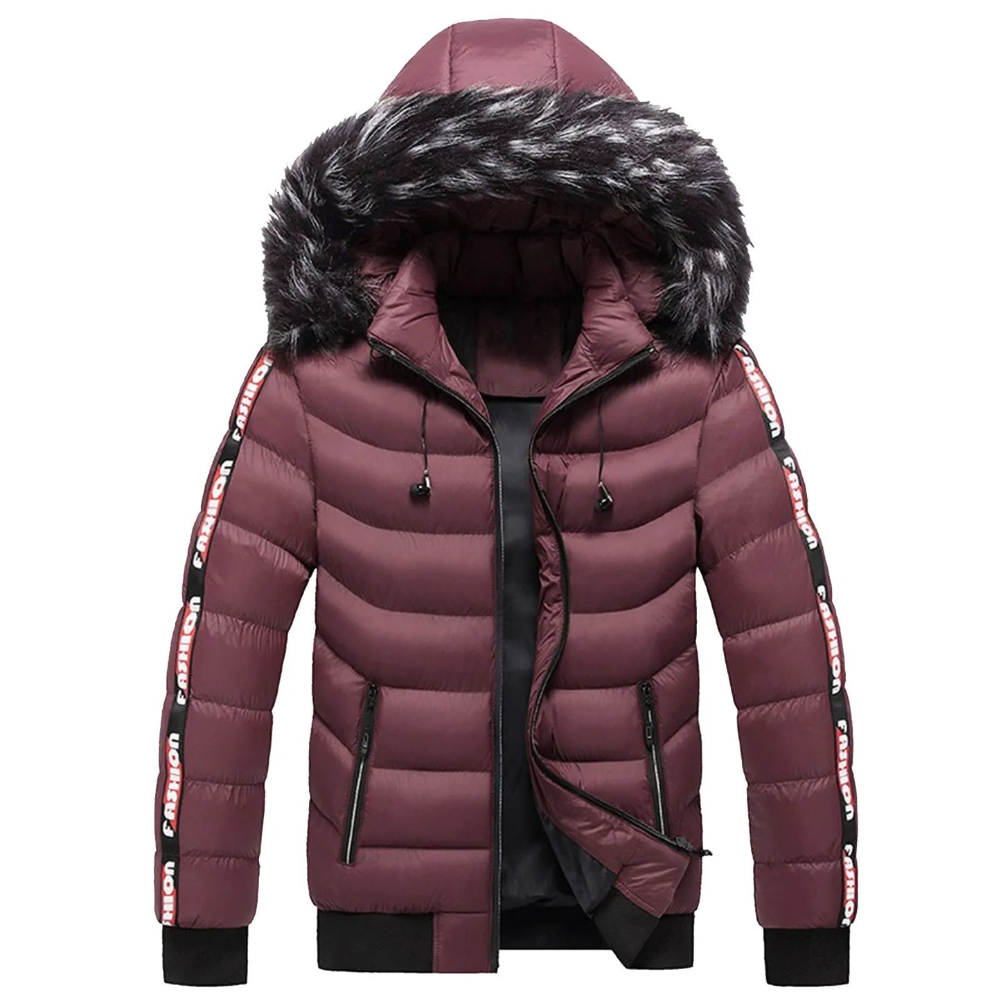 Men Winter Warm Hooded Jacket Coldproof Cotton-Padded Coat Windproof Soft Coat Jacket Men'S Baseball Jacket Winter Jacket Men