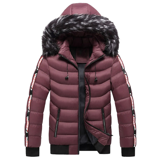 Men Winter Warm Hooded Jacket Coldproof Cotton-Padded Coat Windproof Soft Coat Jacket Men'S Baseball Jacket Winter Jacket Men