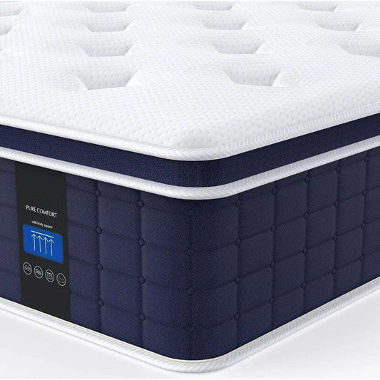 12 " California King Mattress, Hybrid Cal King Mattress in a Box, Medium Firm, 3 Layer  Foam with Pocket Springs