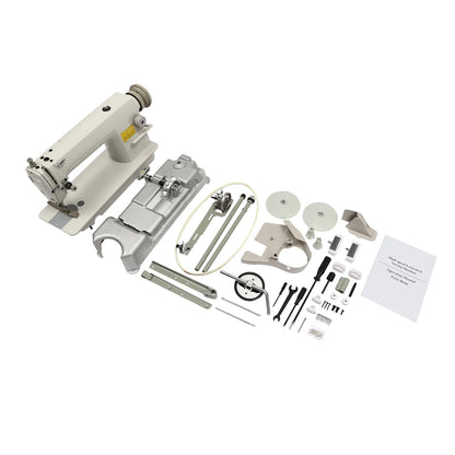 Industrial Straight Stitch Sewing Machine Heavy Duty Automatic Bobbin Winder With Accessory Kit, Adjustable, Full Metal Frame