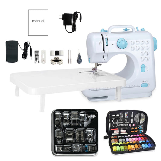 Letcartmaker 505A Mini Sewing Machine  Expansion Board, 11 Presser Feet, 97-Pc Sewing Kit, Auto Winding, 110V Us