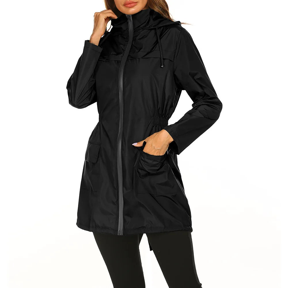 Women'S Lightweight Waterproof Raincoat - Hooded Windbreaker For Hiking, Climbing & Outdoor Activities