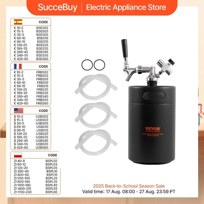 Beer Growler Tap System Keg Growler With Pressure Display Co2 Regulator Faucet Leak-Proof Ring For Draft Homebrew