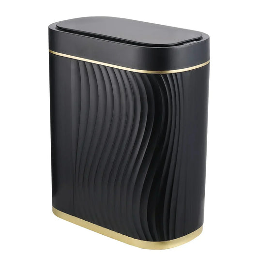 2 Gallon Automatic Bathroom Trash Can - Slim, Small, 7.5 Liter Smart Garbage Bin with Sensor Lid for Bedroom, Living Room