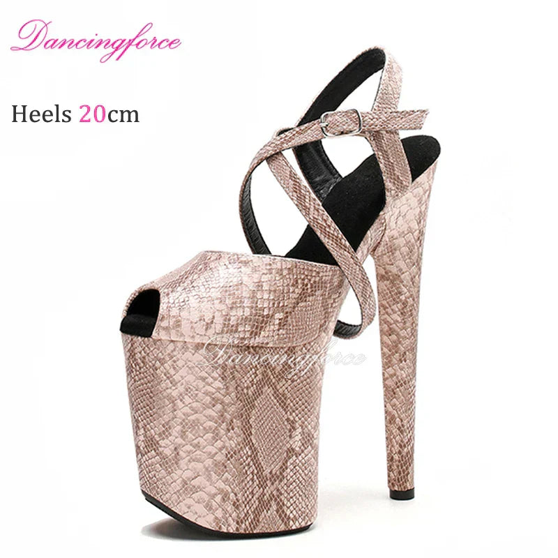 20cm 8 Inches Summer Stripper Platform WoMen's High Heels  Dance Shoes Sandals WoMen's