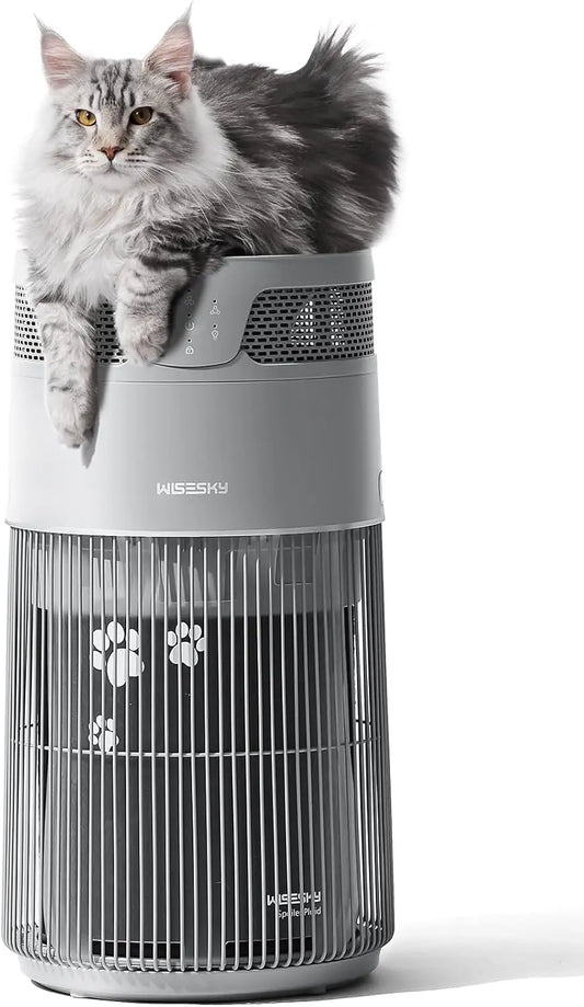 Pet Air Purifier, 3-in-1 HEPA Filter for Cat Hair Dander Odor Dust, for Home Large Room, Up to 1644 Quiet Sleep Mode, Smart