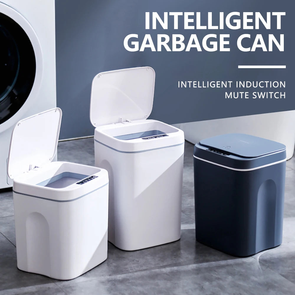 12-16L Smart Trash Can Automatic Sensor Dustbin Electric Waste Bin Waterproof Wastebasket For Kitchen Bathroom Bedroom Garbage