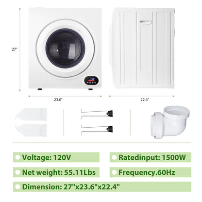 Portable Clothes Dryer,1.5/1.8/2.65/3.5 Cu.Ft,Small Dryer,Compact Dryer,Easy To Operate, Suitable For Apartment,Dormitory,Rv