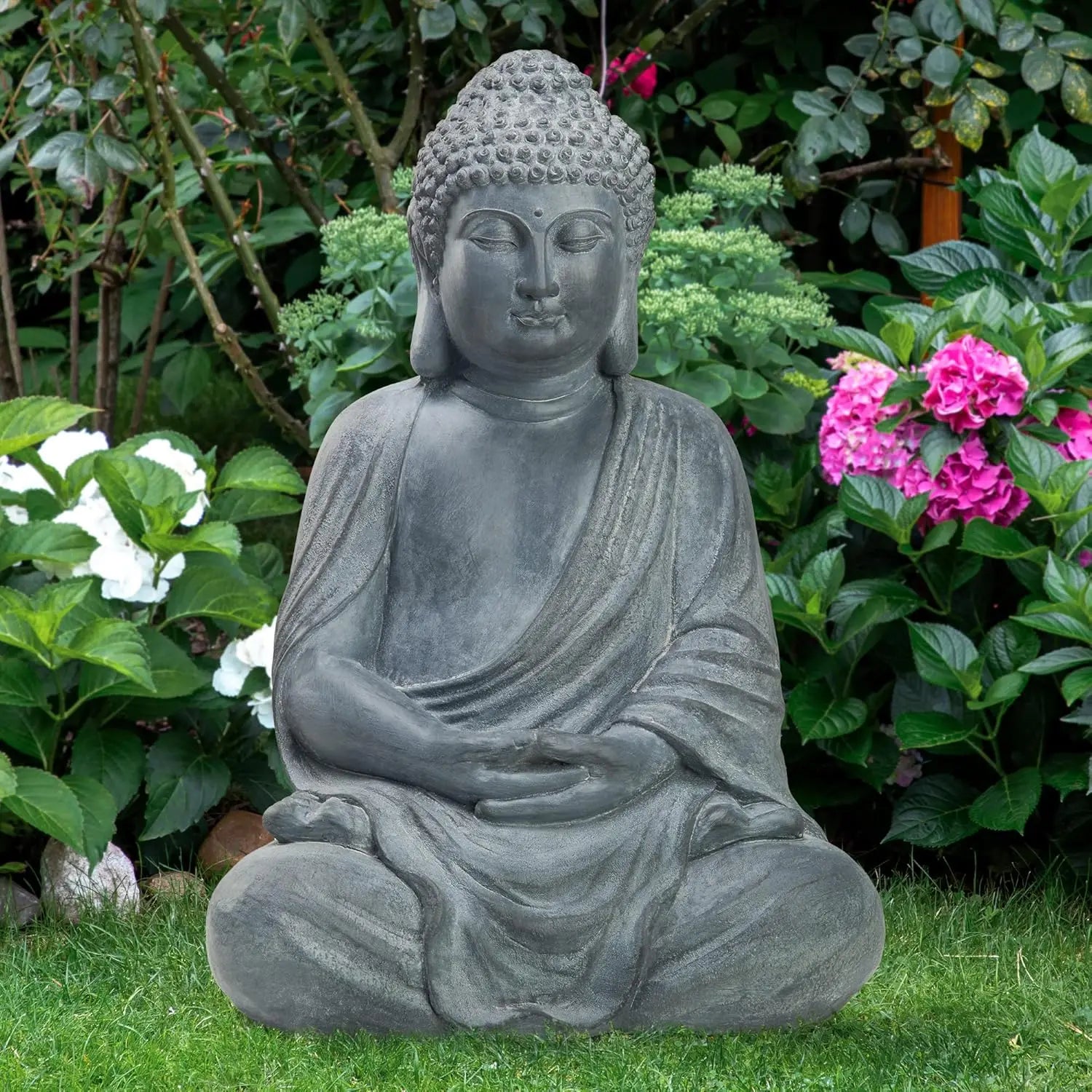 Outdoor Buddha Large Statue Meditative Asian Zen Indoor 20 U201D High Medium Yard Decor Magnesium Oxide Stone For Yard Garden Pa