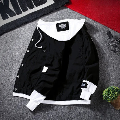 Men'S Korean Style Denim Baseball Jacket Spring Autumn Casual Couple Jacket