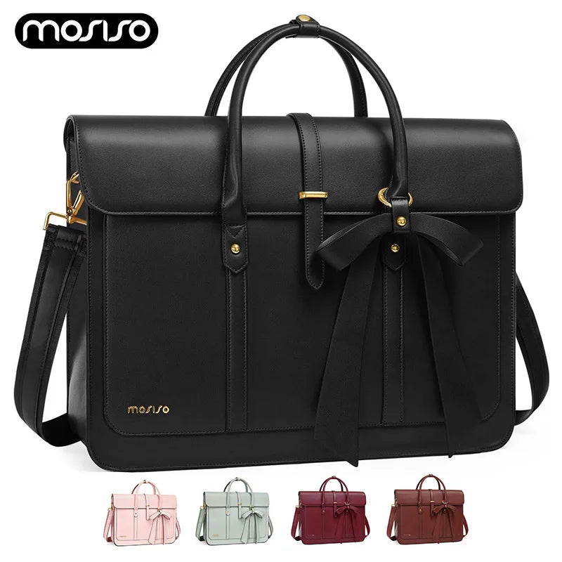 15 15.6 16 " Laptop Bag for Women MacBook Air Pro M3 M2 M1 HP Dell Asus Notebook PU Leather Computer Shoulder Bag Backpack