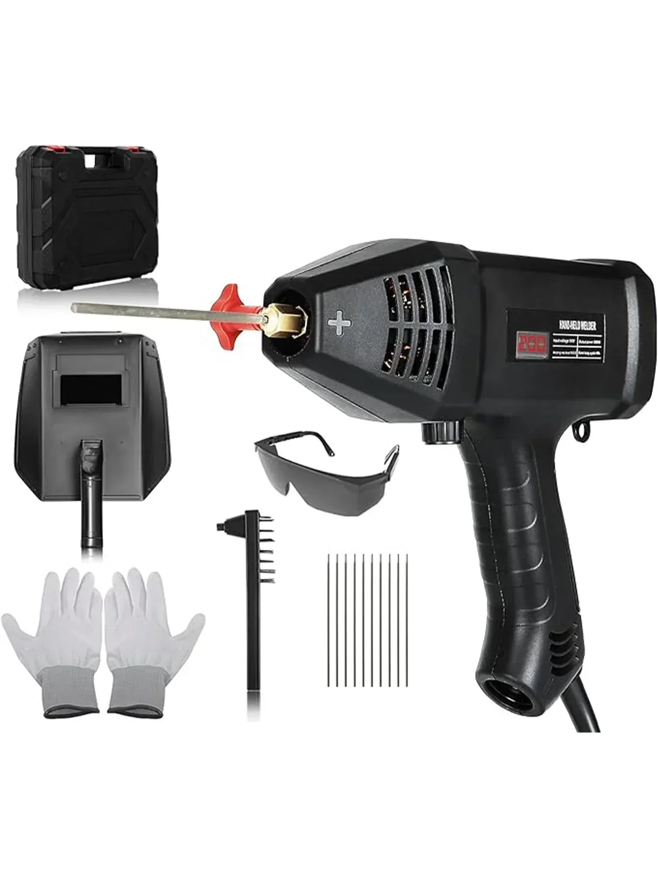 Handheld Welder Machine 110V Portable ARC Welding Machine 20-200Amp Digital Display IGBT Inverter With Welding Tool Set,Foldable