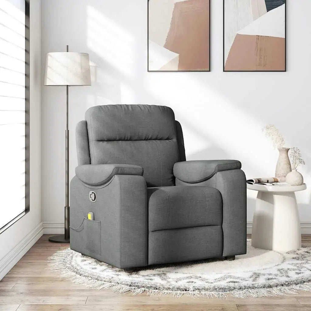 Luxury Dark Gray Fabric Massage Recliner Chair For Relaxation