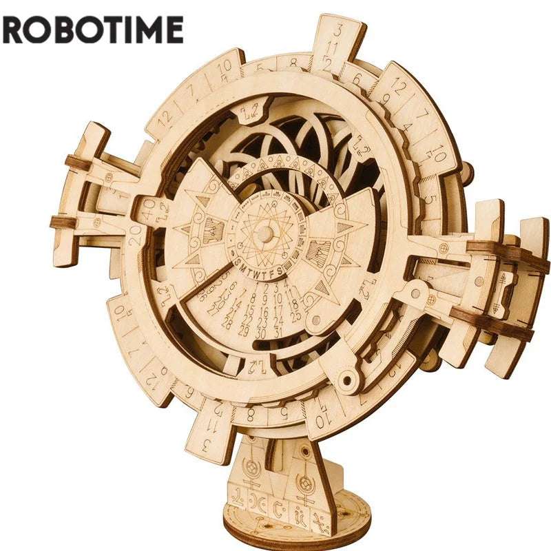 Robotime Creative DIY Perpetual Calendar Wooden Model Building Kits Assembly Toy Gift for Children Adult 3D Wooden Puzzle LK201
