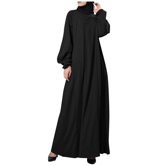 Abaya Women Muslim Dress Islamic Clothing Women Modest Dresses Long Sleeves New Robe Solid Color 2025 New Design