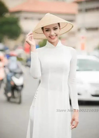 2026 Woman Aodai Dress Vietnam Traditional Clothing Vietnam Robe And Pants Set Vietnam Costumes Improved Ethnic Cheongsam Dress