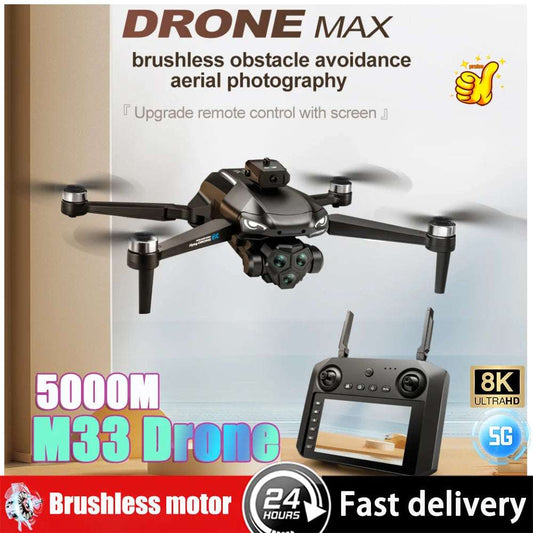 2025 New M22 M33 MAX Drone 5KM 8K Professional HD Camera Aerial Photography 360         Obstacle Avoidance Brushless FPV Quadcopter Toy