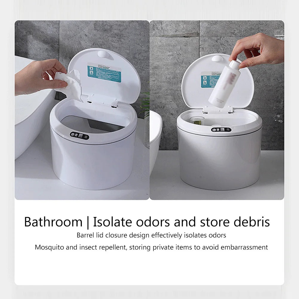 Electric Sensor Smart Trash Can 3L Automatic Desktop Storage Bucket Removable Clean Accessories For Car Outdoor