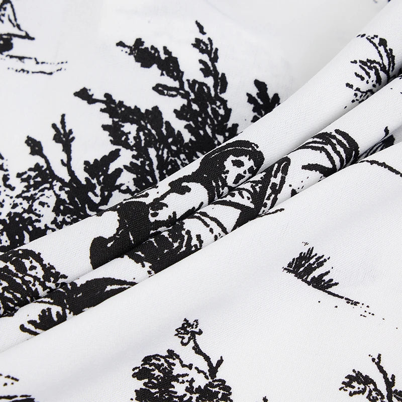 Menummer T-Shirt with Retro Print and Button Detail Suitable for Casual BeaDays and Streetwear Fashion