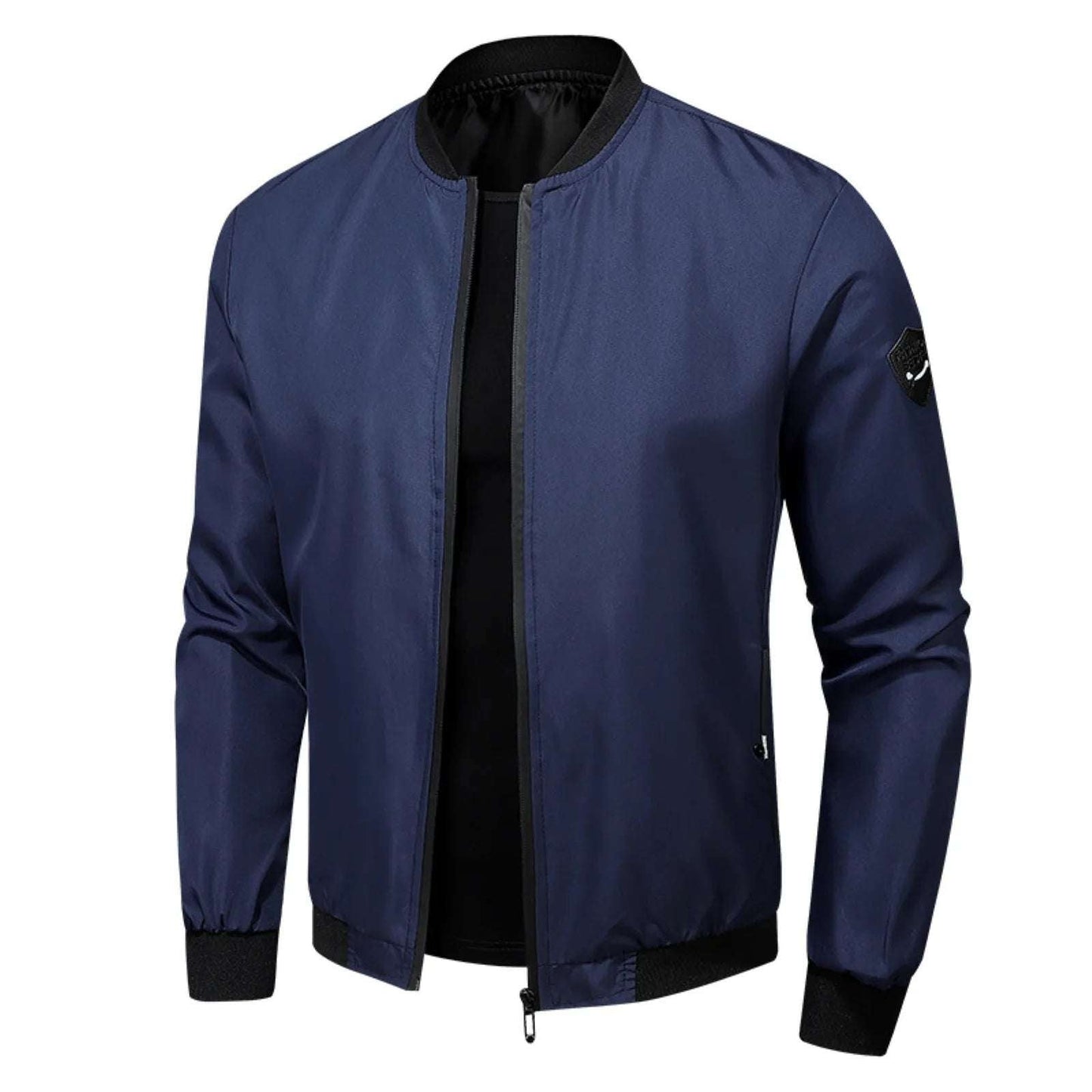 Men'S Autumn Thin Outwears Solid Color Zipper Stand Collar Bomber Jack