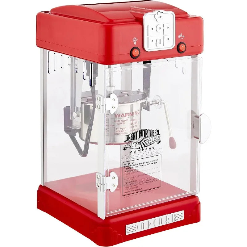 Pop Pup Popcorn Machine - 2.5Oz Popper With Stainless-Steel Kettle, Serving Tray, Warming Light And Accessories