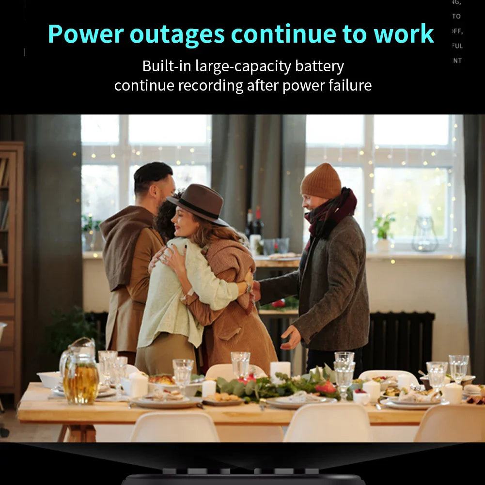 Smart Video Camera Night Vision Surveillance Camera USB Rechargeable Security Monitoring Camera Remote Viewing for Home Office