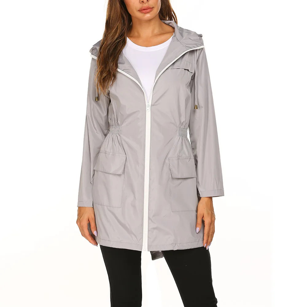Women'S Lightweight Waterproof Raincoat - Hooded Windbreaker For Hiking, Climbing & Outdoor Activities