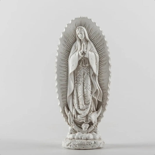 7 inch Handcrafted Our Lady of Guadalupe StatueCatholic Resin Religious Figurine Virgin Mary Statue of Mexico Mother of Jesus F