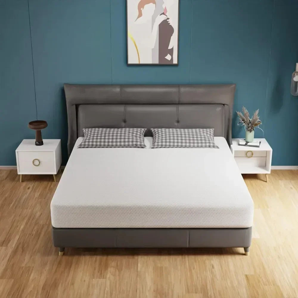 10 " Twin Queen, Full, King, Mattress Green Tea Memory Foam Mattress, Removable Soft Cover,Fiberglass ,Queen Mattresses