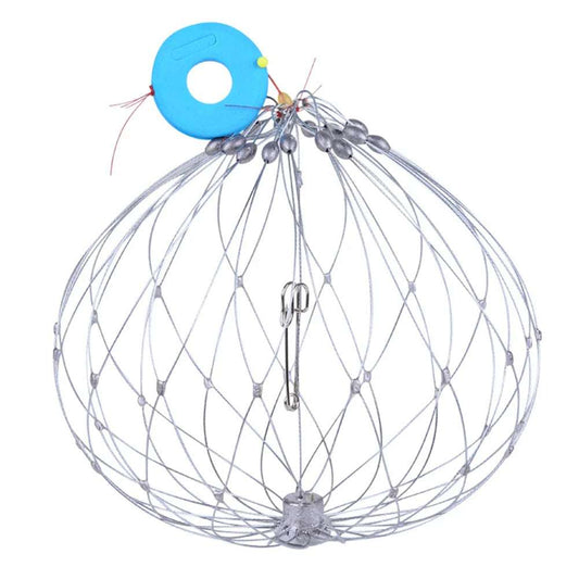 Fishing Crab Trap Net Automatic Open Closing Fishing Crab Trap Net Steel Wire for Saltwater Seawater Outdoor Fishing Accessories