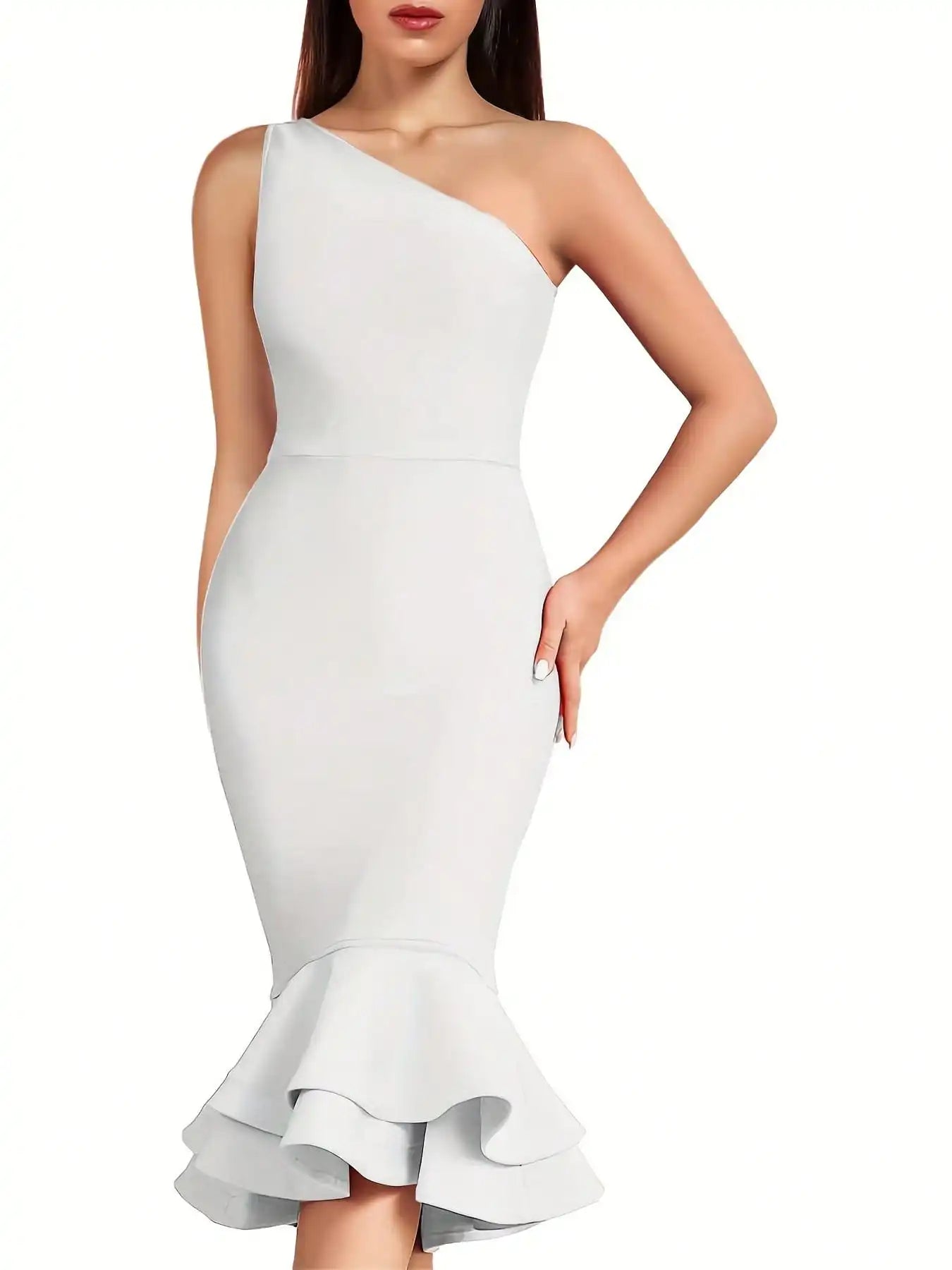 Bandage Dress Black Bodycon Dress Evening Party Elegant  One Shoulder Birthday Club Outfit 2022 Summer New Arrival