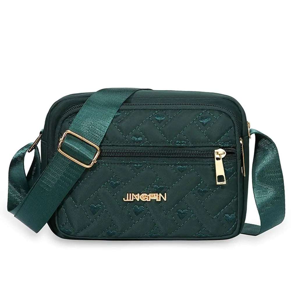 Fashion Embroidery Women Nylon Square Handbags Lady's Shoulder Cross Body Female Casual Women Zipper Handbag