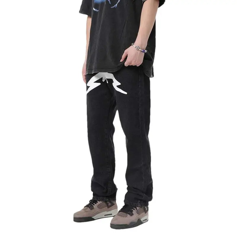 Men'S Hip Hop Jeans Cargo Jeans Men'S Casual Clothes  Baggy Jeans For Street Dance School Vacation And Party