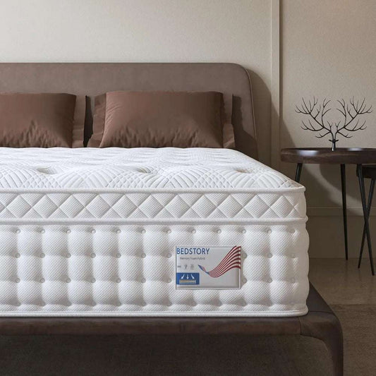 Queen Mattress 14 Inch, Deep Sleep Mattress- Memory Foam Hybrid Mattress, Fiberglass Free Pocket Spring Bed Mattress In A Box