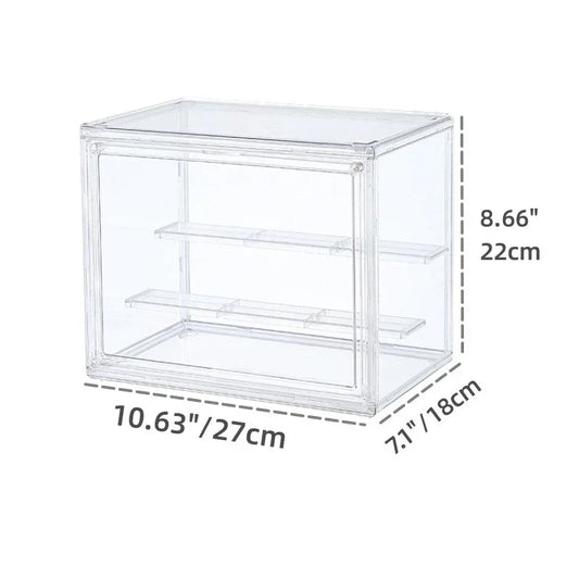 Clear Display Box Stackable Plastic Dustproof Storage Bins Figures Display Collectibles Bag Cosmetic Show Case with Interlayers