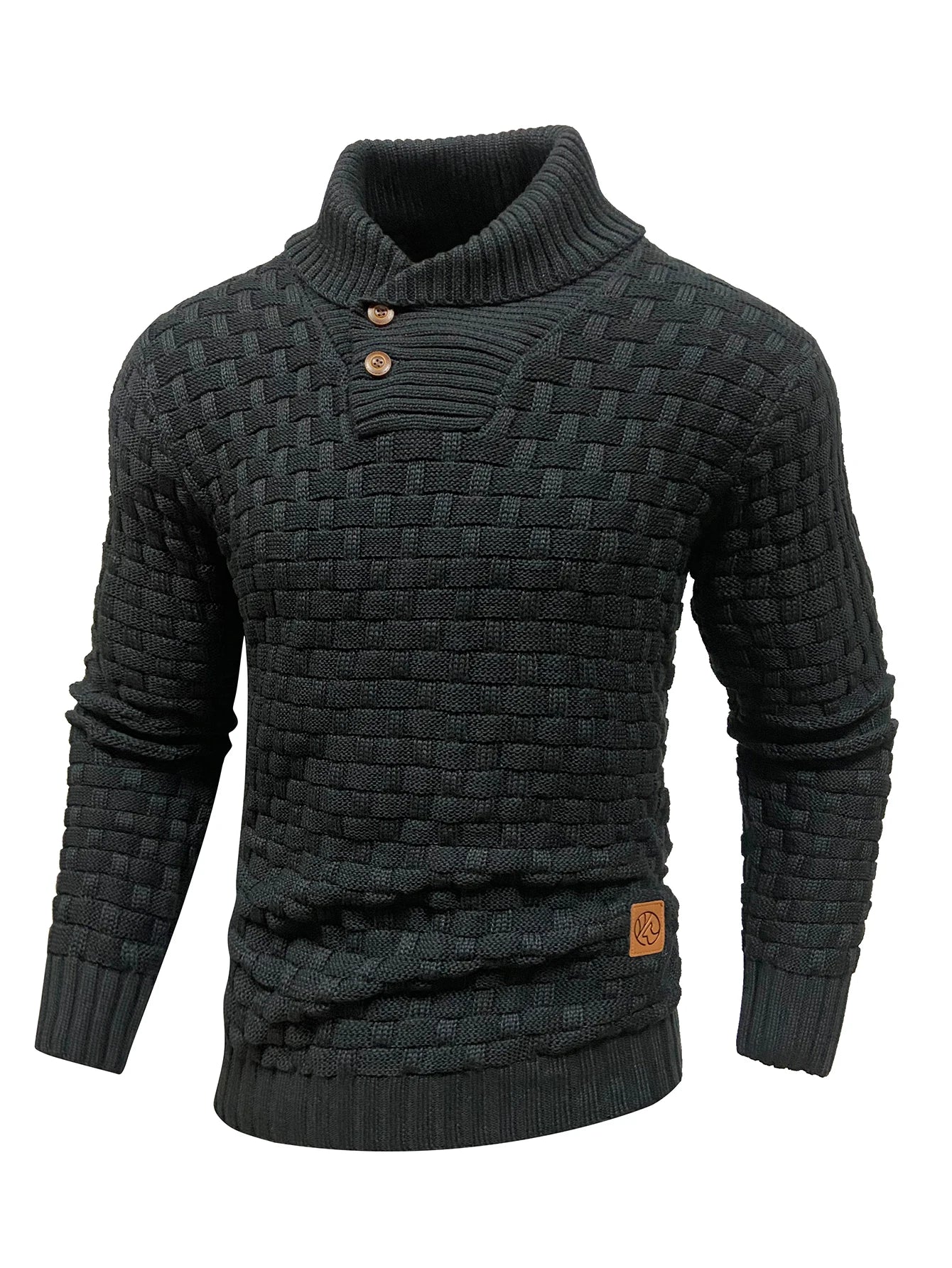 Mens Knitted Sweater Casual Crew Neck Warm Long Sleeve Comfortable Pullover Textured Ribbed Edge High Quality Top US Size