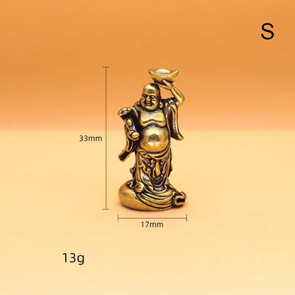 Maitreya Buddha Miniatures Figurines Brass Small Statue Ornaments Home