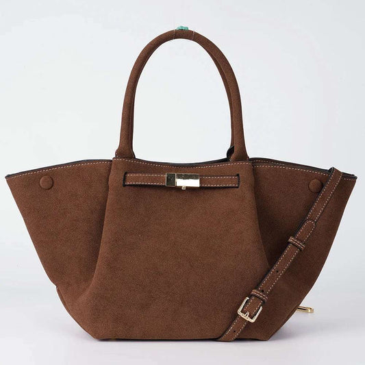 Autumn New Suede Buckle Design Women Tote Bag Fashion Shoulder Bags Retro Handbag Ladies Versatile Crossbody Bag Armpit Purses