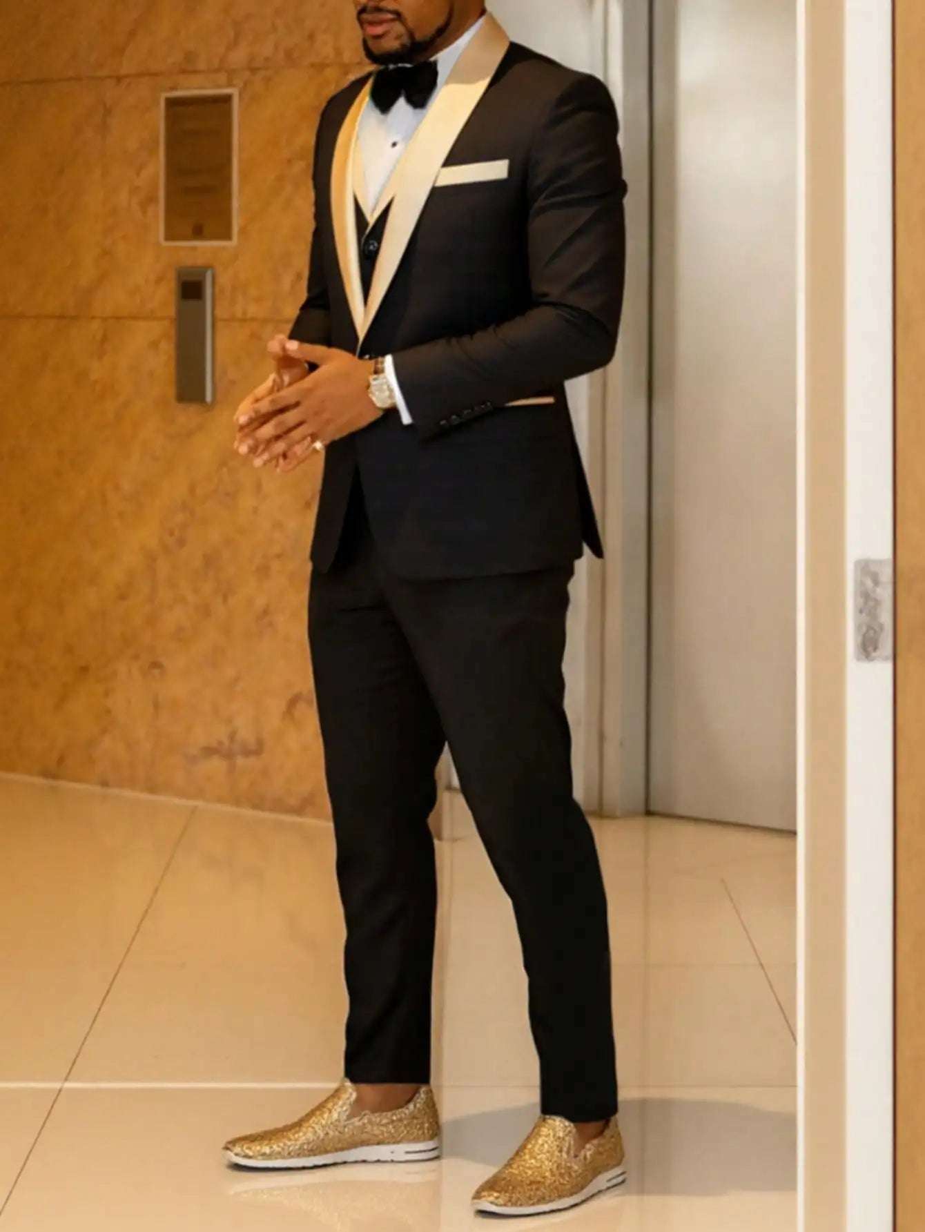 Men's 3 Piece Suit Tuxedo, Slim Suit Set, Blazer Vest And Pants For Prom Wedding