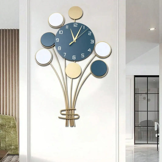 Large Wall Clock Without Drilling Battery Operated Silent, Hot Air Balloon Decor,  Clock