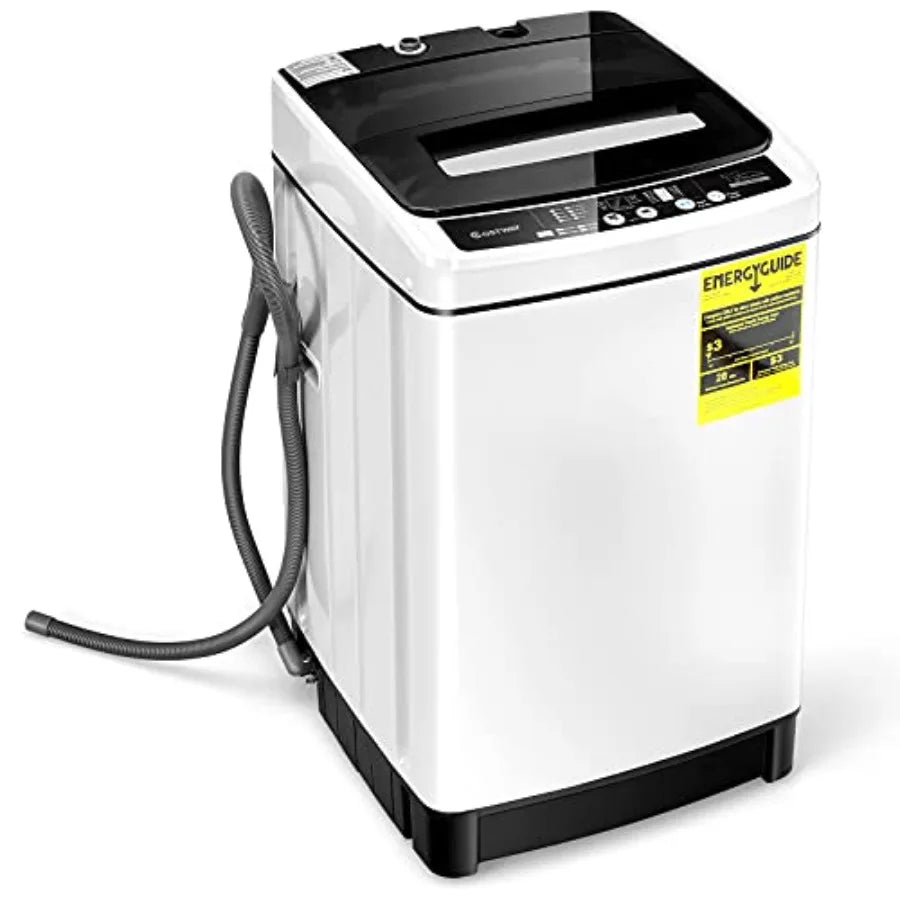 Compact Portable Washing Machine With 11Lbs Capacity Fullautomatic Operation 8 Wash Programs Led Display 10 Water Level Setting