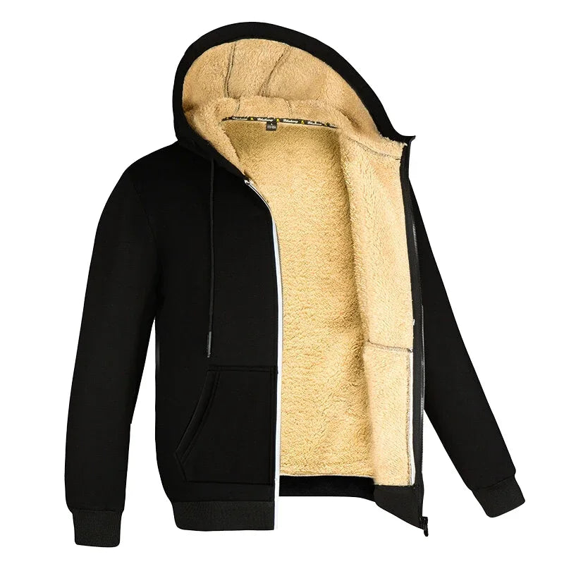 Winter Lambswool Hooded Jacket - Thicken Warm Fleece Zip-Up Coat For Men & Women