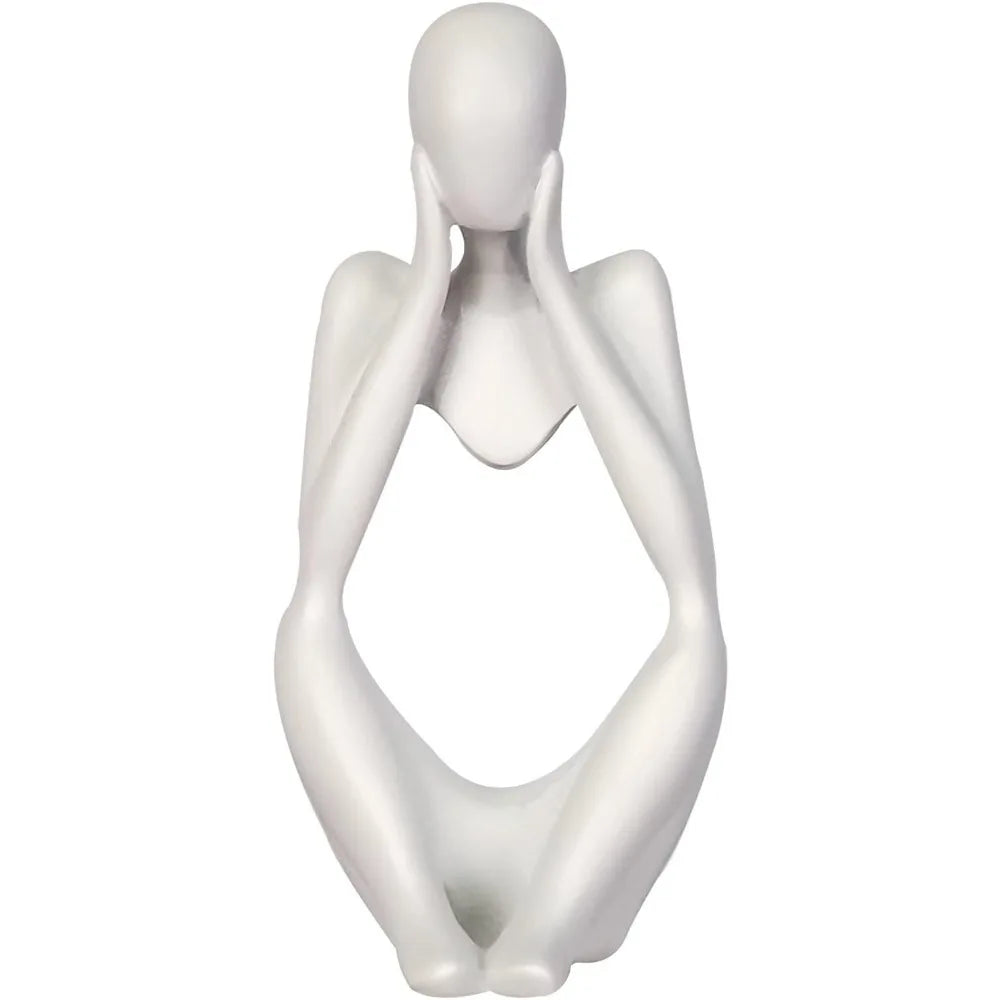 Sandstone Resin Thinker Style Abstract Sculpture Statue Collectible Figurines Home Office Bookshelf Desktop Decor