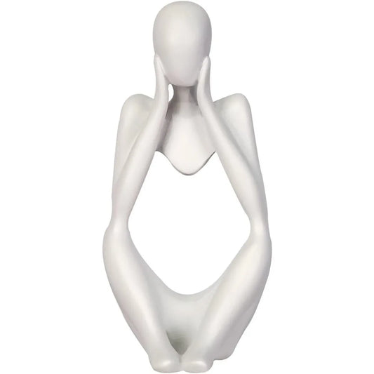 Sandstone Resin Thinker Style Abstract Sculpture Statue Collectible Figurines Home Office Bookshelf Desktop Decor