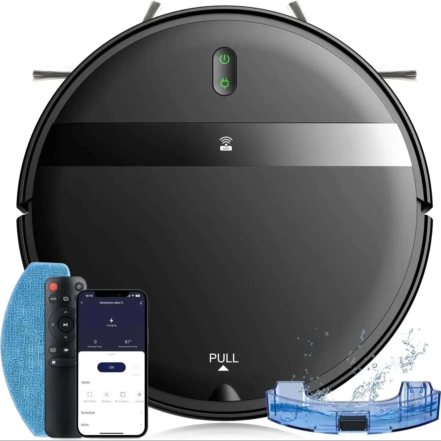 G20 Robot Vacuum Cleaner 1400Pa Strong Suction 2500mAh Battery 3in1 Mopping Sweeping Suction Smart Home Support Wifi/alexa