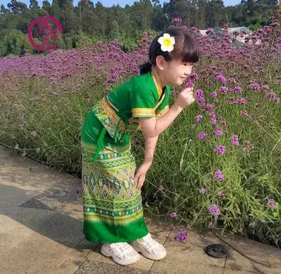 Thailand Girls Dress Tradition Summer Festival Ethnic Style Children