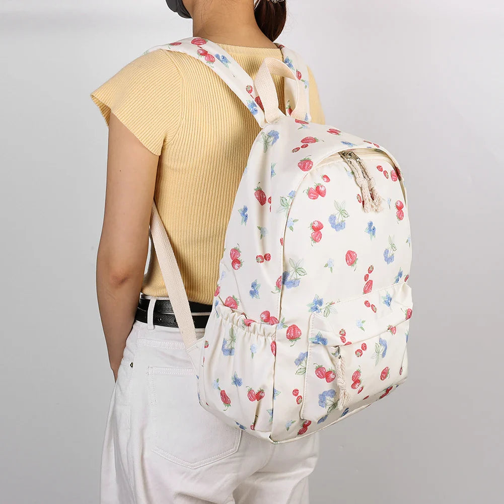 Teenage Girls Women Canvas School Backpack with Laptop Compartment Fashion Casual Travel Daypack Preppy Backpack for Travel Work
