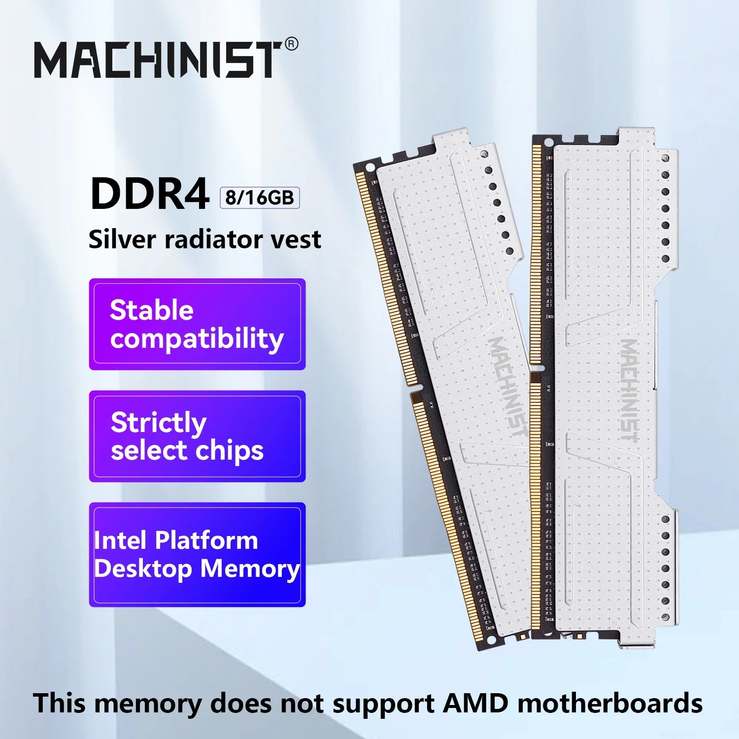 MACHINIST 16GB 8GB 2133HMz 2666HMz 3200HMz DDR4 Desktop Memory with Heat Sink DDR4 RAM PC DIMM for all motherboards