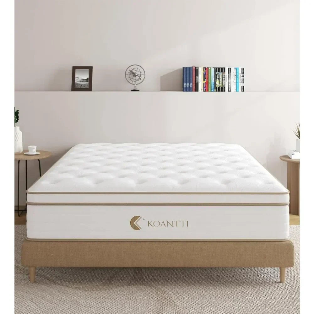 King Size White Mattress Memory Foam 12 " King Mattresses in A Box,Breathable Comfort,for Sleep Supportive Pressure Relief.