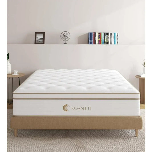 King Size White Mattress Memory Foam 12 " King Mattresses in A Box,Breathable Comfort,for Sleep Supportive Pressure Relief.